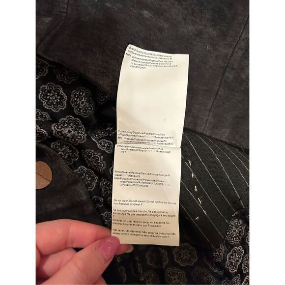 Hugo Boss Women’s Black Pigskin Leather Jacket Size 6 - Picture 11 of 12